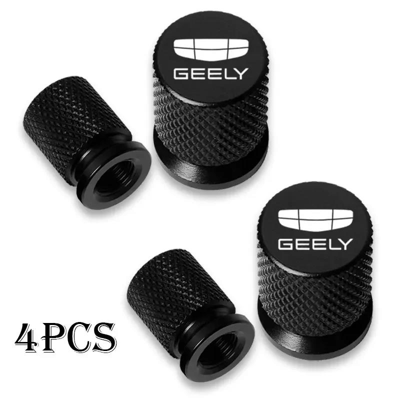 4pcs Car Wheel Tire Valve Caps Tyre Stem Covers Airdust Waterproof for Geely Atlas Coolray Emgrand EC7 EC8 X7 EX7 CK2 Valve Stems 1
