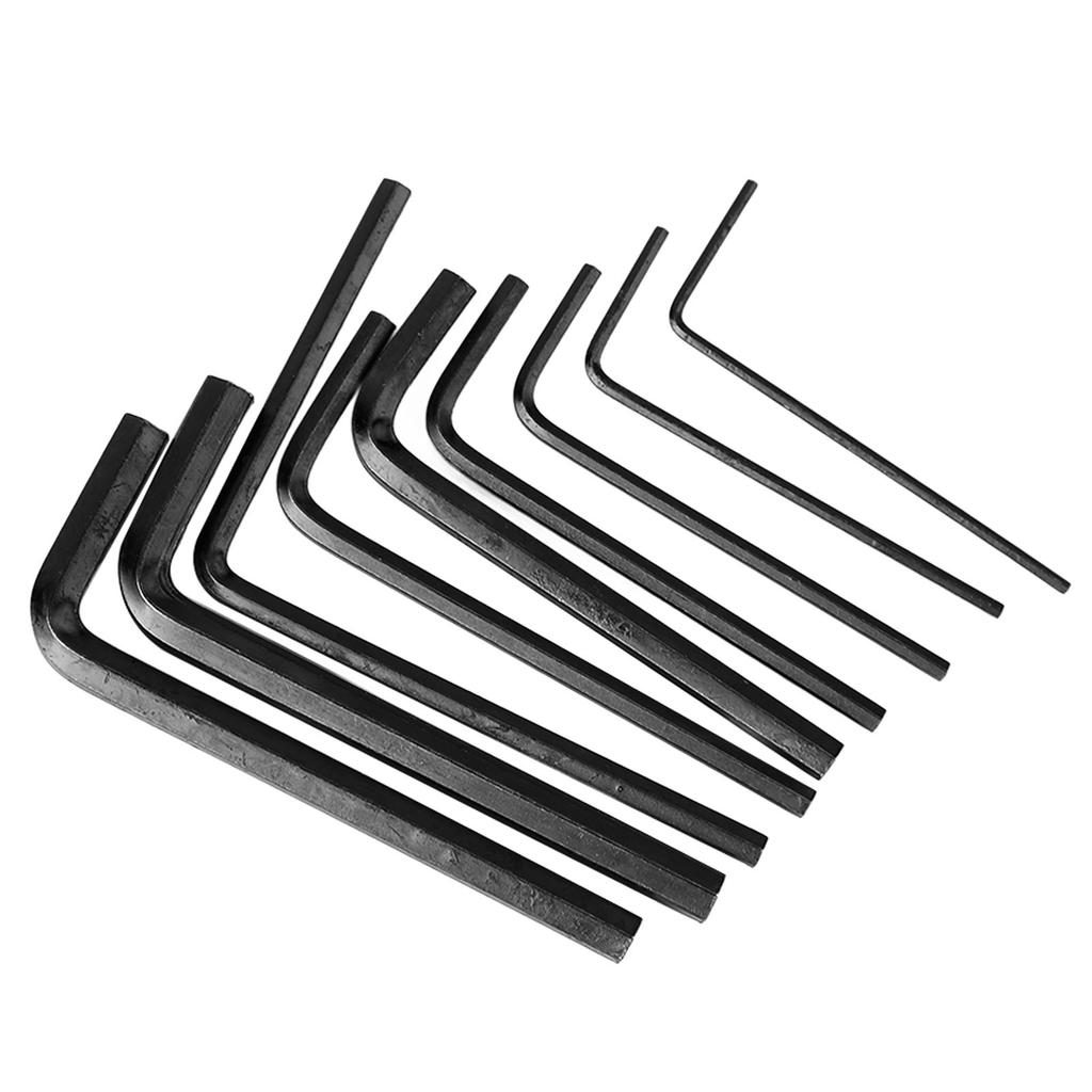 9Pcs Guitar Hex Wrench Metal Hex Key Flat End Instrument Accessory for Repair Maintenance