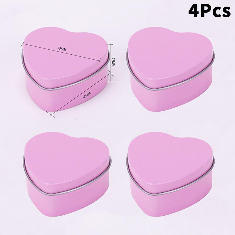 Heart-Shaped Gift Boxes, Tin Heart-Shaped Empty Jars With Lids, Mini Jewelry Boxes/Spice Boxes