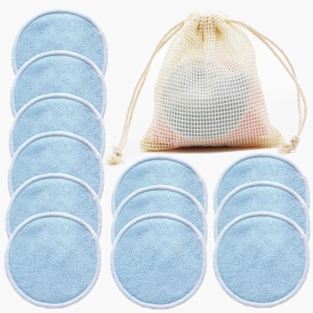 Reusable Makeup Remover Pads 12PCS Washable Round Bamboo Make Up Pads Cloth Nursing Pads Skin Cleaning Skin Care Tools