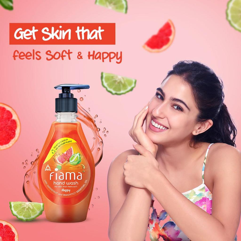 Fiama Happy Hand Wash 400 Ml Pack of 1 With Grapefruit Bergamot Essential Oil Soft Supple Fragrant Hands
