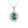 Elegant S925 Emerald, Sapphire & Ruby Pendant Necklace for Women