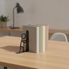 Iron Bookend with Figure Design Lightweight Silhouette Stable Metal Bookends for