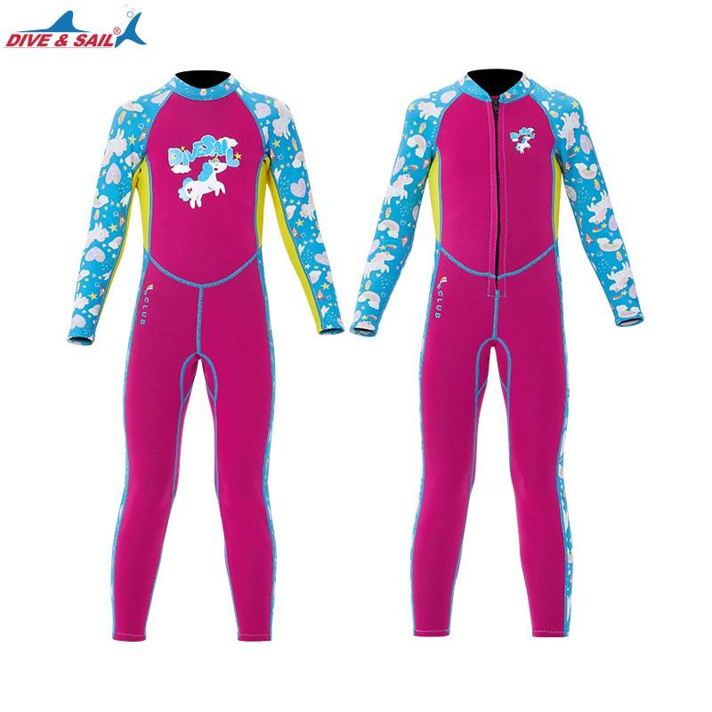 Children's Diving Suit Women's 2.5MM Thick Warm Swimsuit One-piece Long-sleeved Sunscreen Snorkeling Surfer