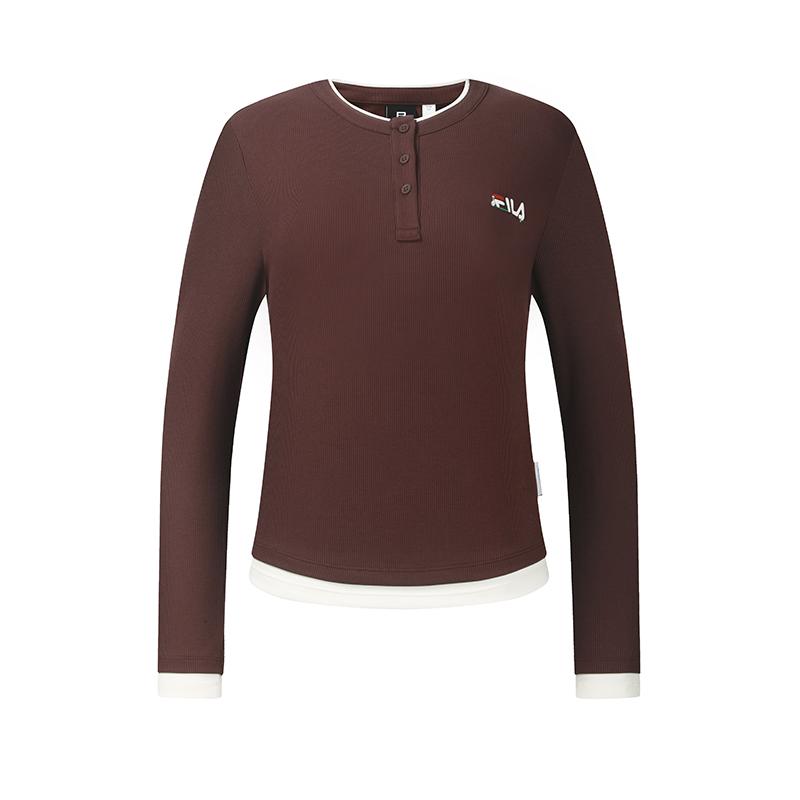 Fila Tennis Simple Solid Color Comfortable Long Sleeve T-Shirt Women Tops A11W633208FWI