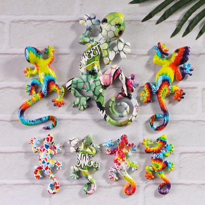 Arte de Pared de Gecko Artístico Americano: Colgante Decorativo de Resina para Reptiles