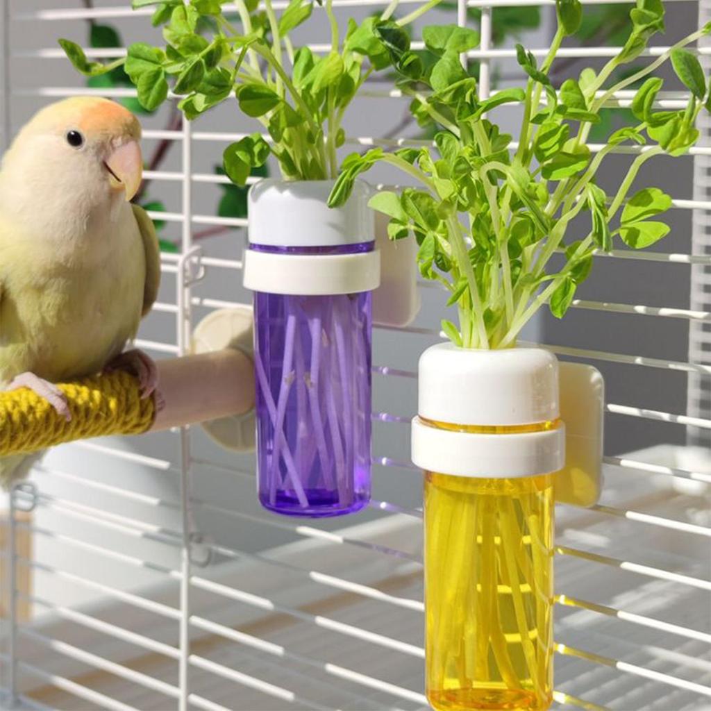 Bird Cage Feeder for Vegetable Feeders with Water-Storage Design for Parrots Keep Greens Fresh Pet Bird Food Container