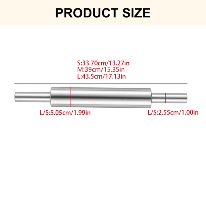 Professioneller Teigroller aus Edelstahl für Brot, Knödel, Antihaft-Nudelholz zum Backen von Kuchen, Keksen, Brot