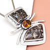 Turtella Jasper Garnet Gemstone Mother's Day Silver Jewelry Pendant  2"