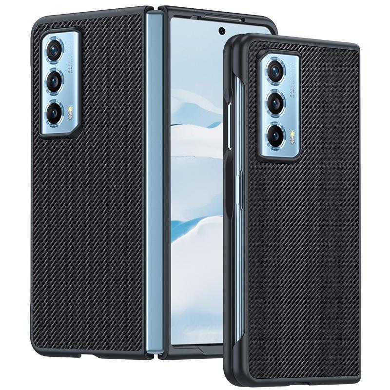 Applicable To Honor MagicVS2 Mobile Phone Case Carbon Fiber Kevlar Pattern Anti-drop Ultra-thin Folding VS Leather Case Protective Case