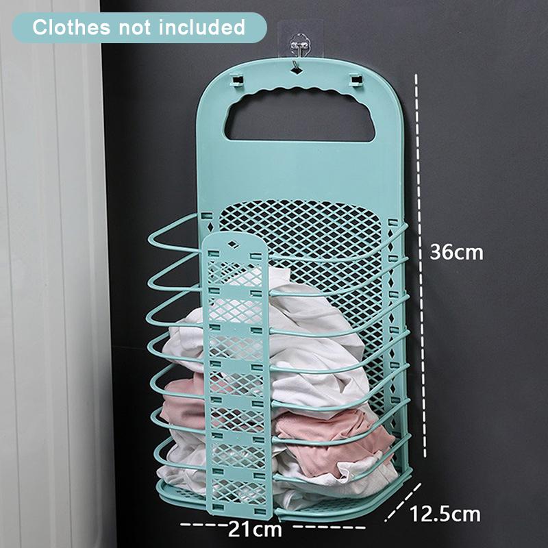 Plastic Storage Frame Foldable Dirty Clothes Basket Household Non Perforated Bathroom Wall Mounted Laundry Basket Clothes Basket