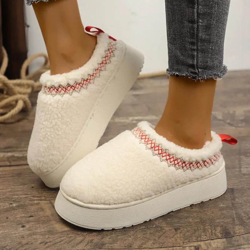 Moda 2025 Styl Butów Śniegowych Krótkie Mini Zimowe Buty Damskie Botki Do Kostki Ocieplane Kostki Ciepłe Płaskie Buty zapatos de mujer