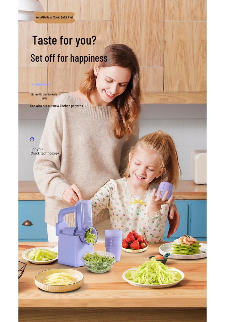 Wireless Multi-functional Electric Vegetable Cutter and Cheese Shredder