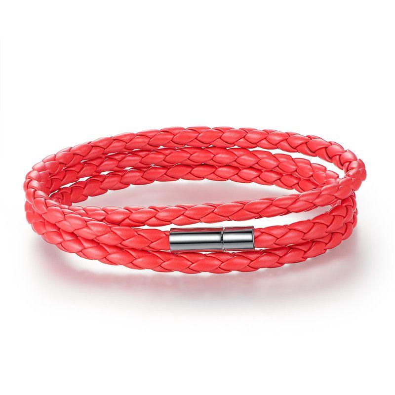 WOSTU Bracciale Wrap in Pelle PU Bianca di Alta Qualità 60CM Con Chiusura Magnetica Gioielli Per Donne Uomini Unisex Moda Pulseira XCJ0063