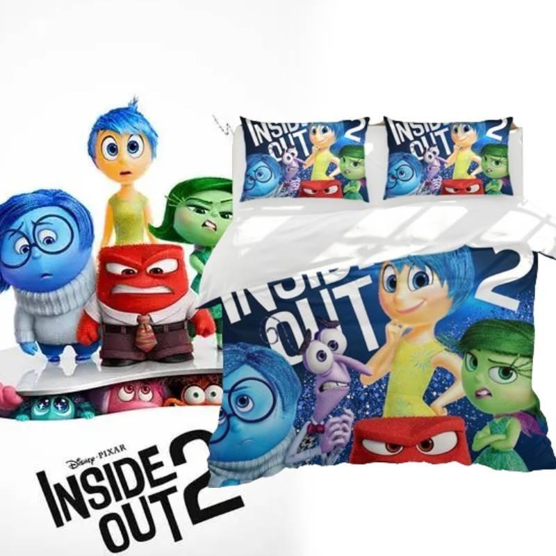 Entzückendes Alles steht Kopf 2 Bettwäsche-Set für Kinder Cartoon Anime Druck Weich und gemütlich