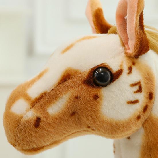 Simulation Plush Horse Toy Stuffed Pony Plushie Year of Horse Mascot Doll Educational Toy Home Bedroom Decoration Holiday Gift