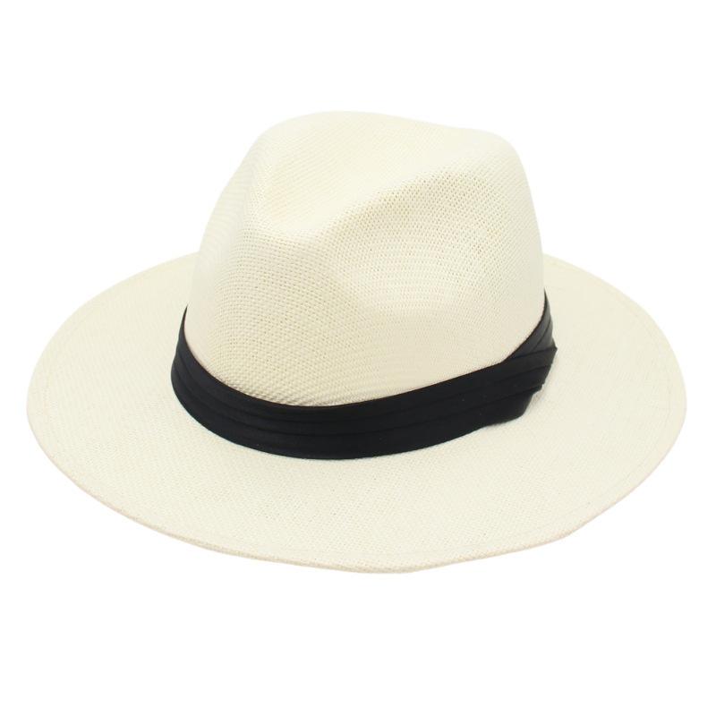 Spring And Summer Straw Hat Breathable Cool Hat Beach Sun Protection Visor Hat Gentleman Jazz Hat Men And Women Trendy