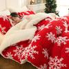 Christmas Style Thick Winter Blanket for Bed Soft Warm Snowflake Fleece Comforter Double Size Faux Lambswool Sleeping Blankets
