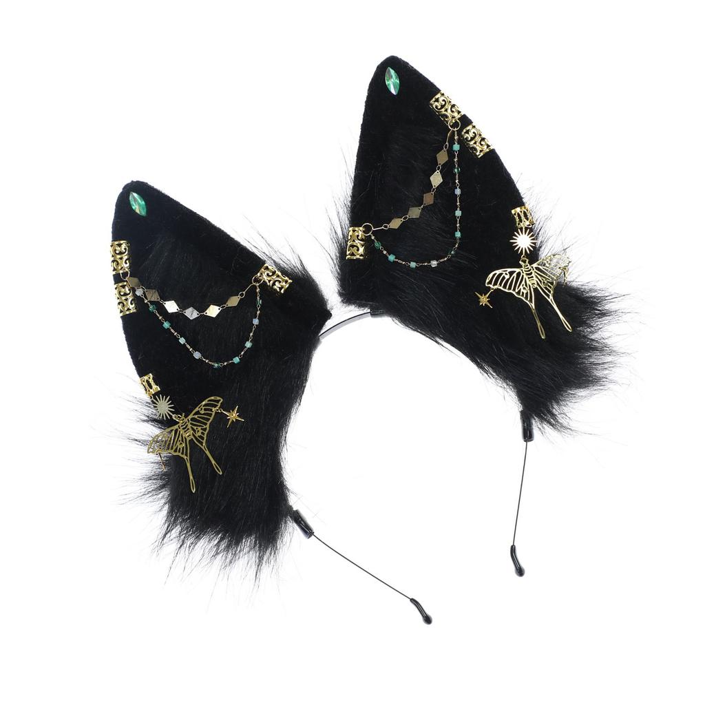 Dark Series Exotic Wolf Ear Hairband Roleplay Anime Costume Hairhoop Masquerades Headpiece Anime Event Head Accessories