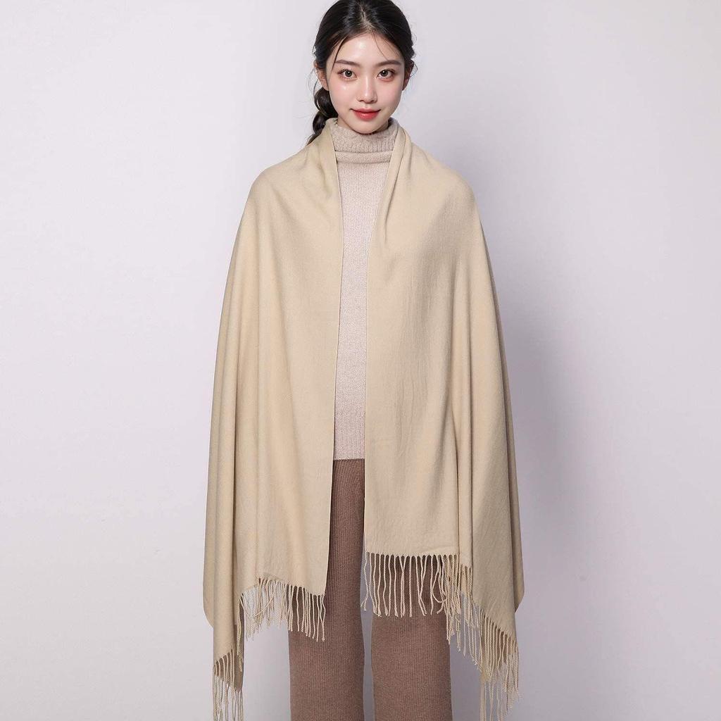 Used [Stock Sale] [RIIQIICHY] Women's Muffler Large Scarf Wedding Shawl Women's Cashmere Touch Plain Thick Warm Birthday Gift Christmas Gift