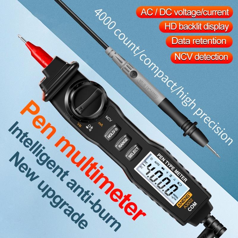 Digital Pen Type Multimeter Handheld Voltmeter Ammeter Ohmmeter for AC/for DC Voltage Current Diode Continuity Meter Tes
