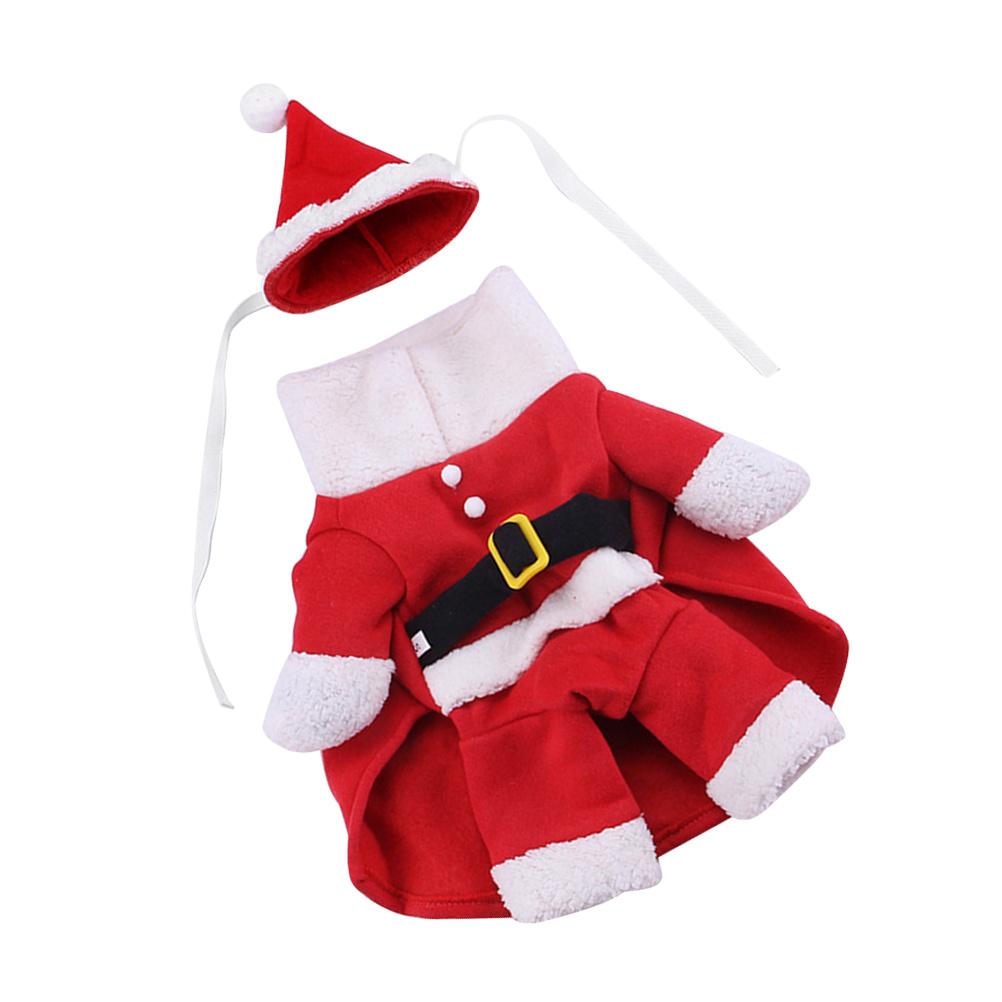 Christmas Santa Dog Costume for Small Dogs Polar Fleece Puppy Outfit Funny Pet Party Clothes for Holiday Photo Walking Jogging