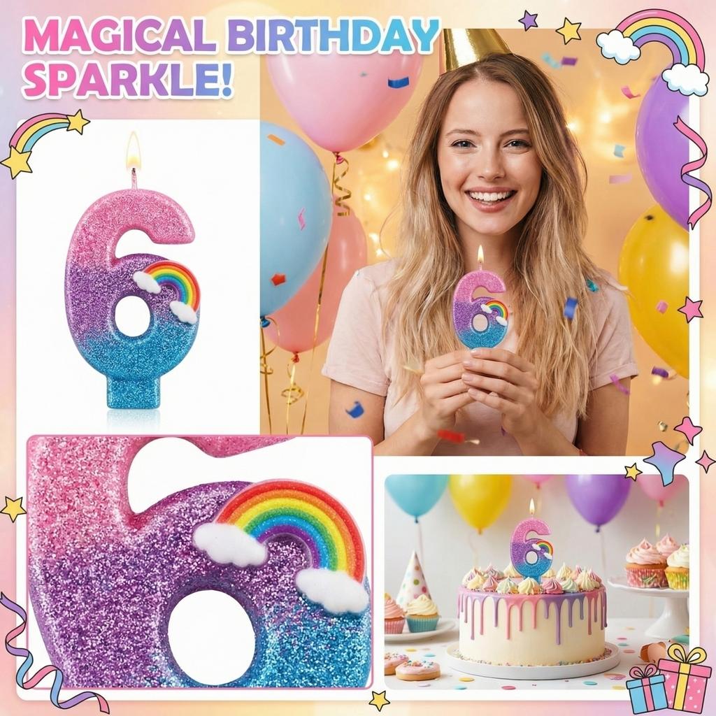 Fashion Cartoon Creative Birthday Candles Party Digital Candles