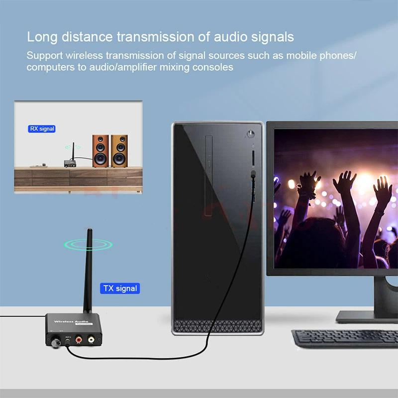 2.4G Digital Wireless Music Adapter, 50M Audio Transmitter and Receiver Kit with 3.5mm R/L AUX for TV Box, DVD, PC