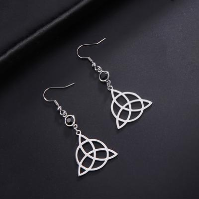 Lucktune Triquetra Heksenknoop Oorbellen Roestvrij Staal Trinity Ierse Knoop Symbool Oorbellen voor Vrouwen Vintage Sieraden Cadeau
