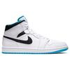 Air Jordan 1 Mid Laser Blue Men Sneakers White Black 554724-141