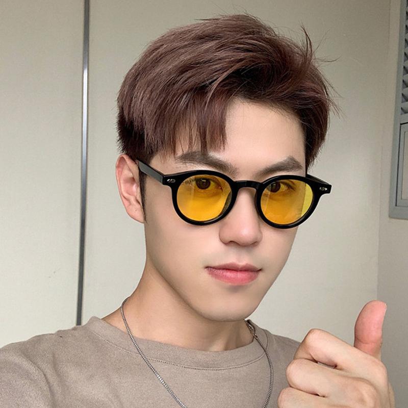 Fashion Round Sunglasses Unisex Vintage Small Frame Shades Glasses Men Women Outdoor UV protection Rice Nail Green Eyeglasses