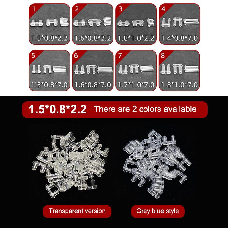 100Pcs 7Mm/2.2Mm Length Rimless Glasses Double Rubber Plug Lock Buckle For Prescription Glass Glasses Equipment Accessories