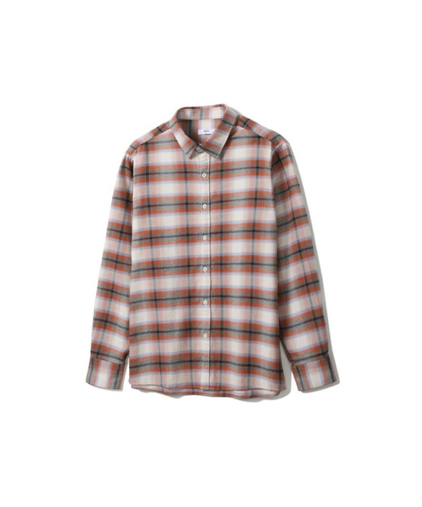 Notig 100% Cotton Brushed Medium Check Shirt Orange Orange/105