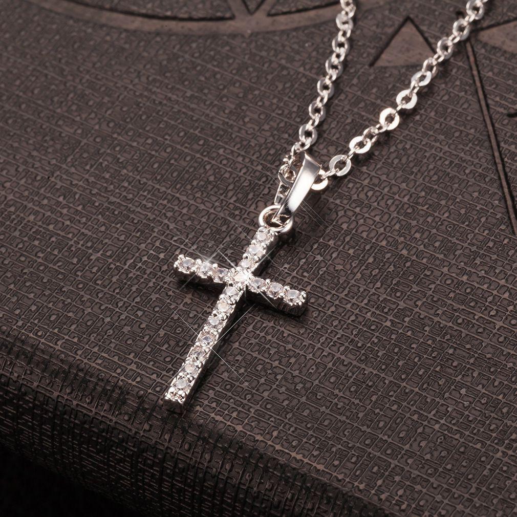 Cross-border Hip Hop Zircon Cross Necklace - Unisex European and American Punk Pendant