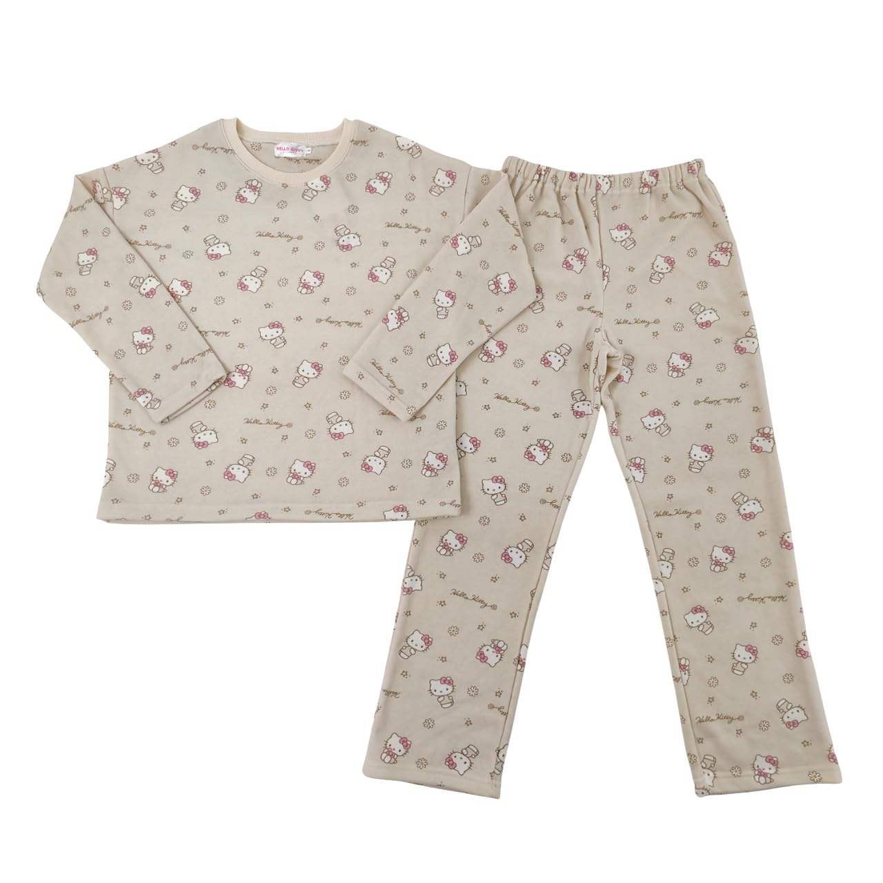 

Pajama set SANRIO Hello Kitty Kuromi pajamas Roomwear top and bottom set Kitty [TAKIHYO] Women s Fleece-lined