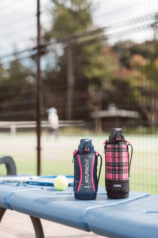 Termoska vakuově izolovaná sportovní láhev otevřená růžová kontrola [Typ jedním dotykem] 1,5L FFZ-1501F P-CH