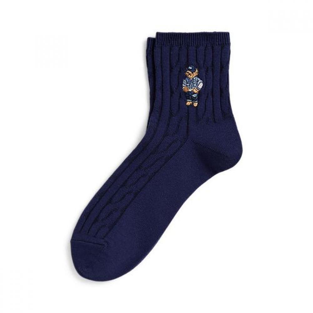 Polo Ralph Lauren Men S Half Crew Cable Knit Polo Bear SockS mapohoS03421120400 ONE