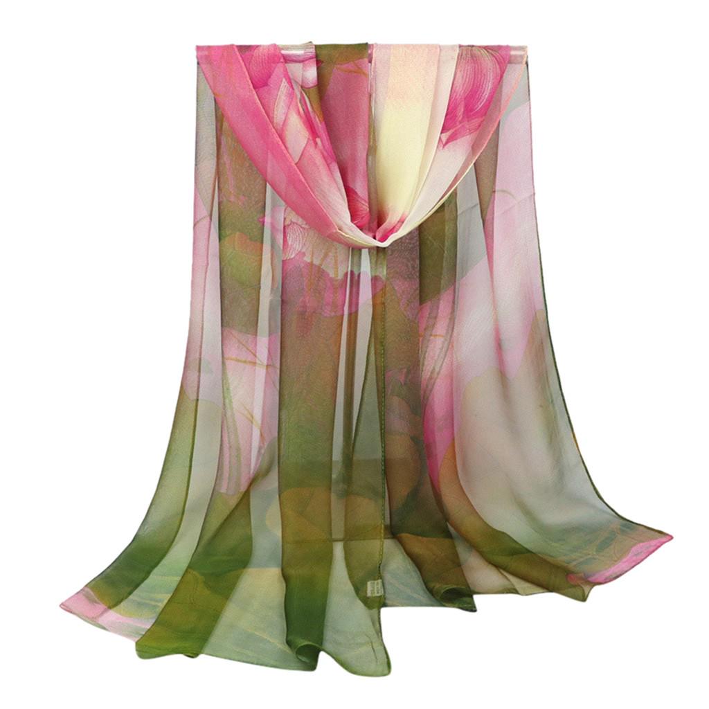 Damen Neuer Schal Blumenmuster Schal Quadratischer Schal Langer und leichter seidiger Schal