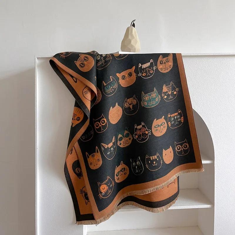 180*65 Thick Warm Winter Scarf Design Print Women Cashmere Pashmina Shawl Lady Wrap Scarves Knitted Men Foulard Blanket