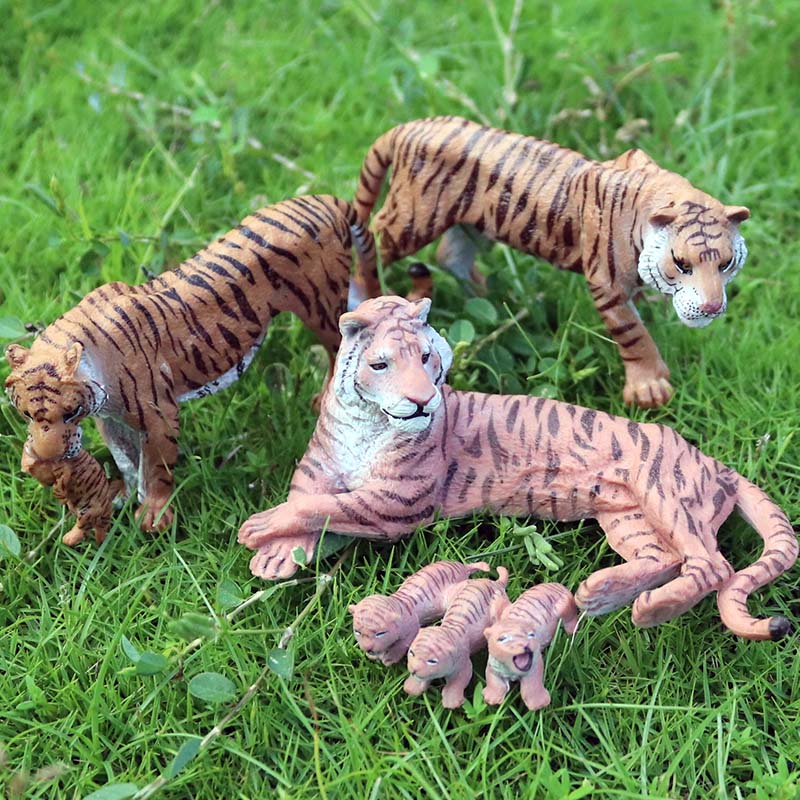 Oenux Original African Wild Animals Simulation Savage Bengal Tiger Siberian Tiger White Tiger Lion PVC Model Educational Toys