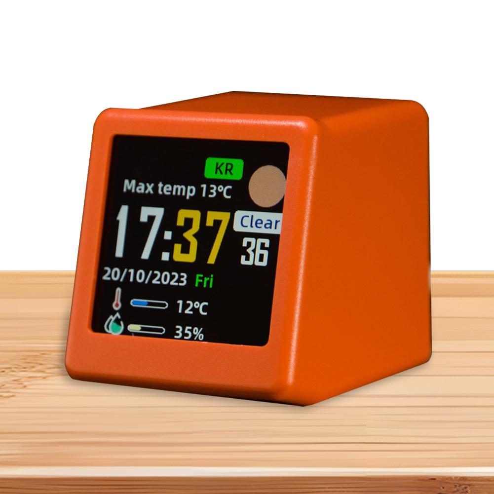 WiFi Wireless Weather Station Plug In Color Display Digital Calendar Temperature and Humidity Monitor for Desktop Decoration