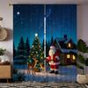 Weihnachten Weihnachtsmann Baum Muster Gedruckte Vorhänge Dekorationen Haus Zimmer Set von 2 Hergestellt Polyester