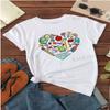 Summer Round Neck Printed Top Fashionable Casual Cute Short Sleeved Women's Pure Cotton T-shirts