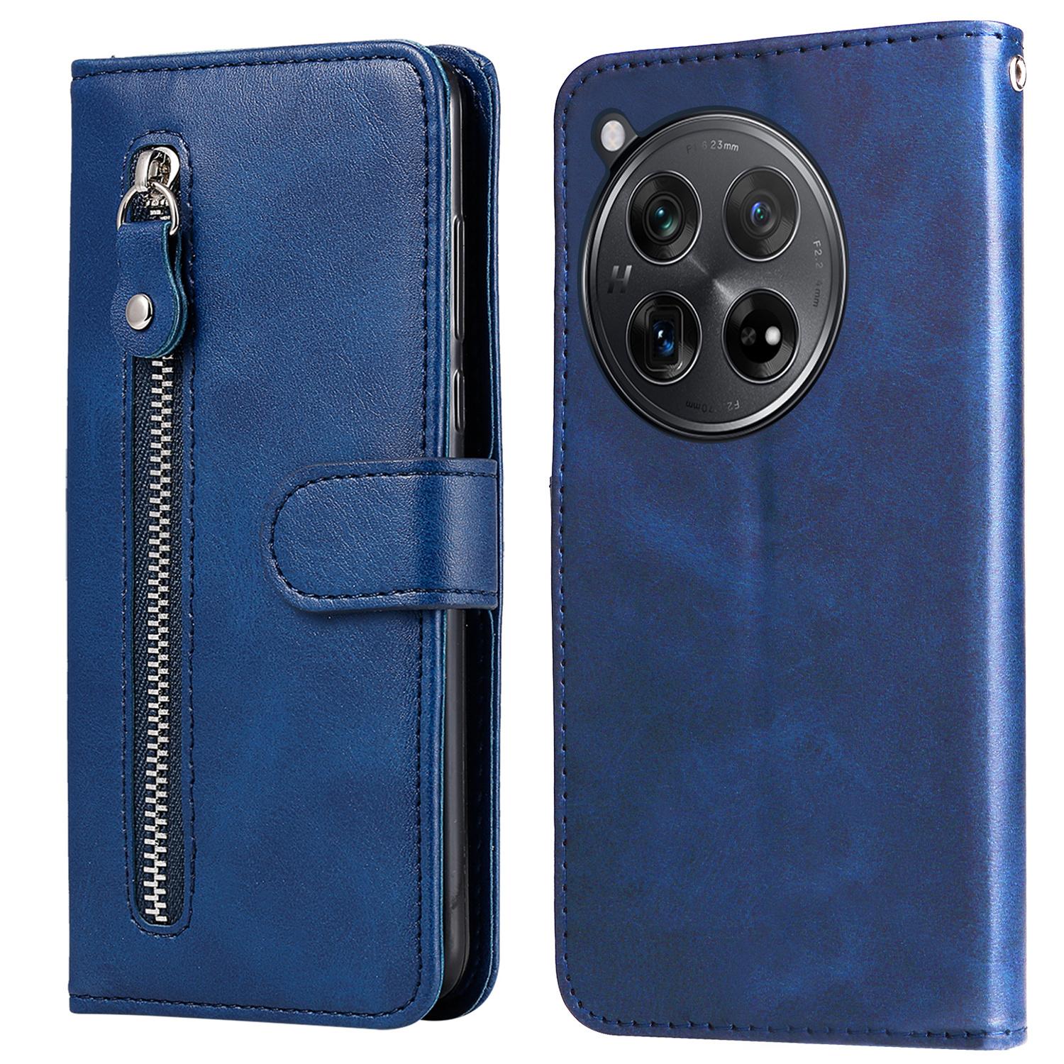 

For OnePlus 12R 5G/Ace 3 5G Case Zipper Pocket Calf Texture Phone Cover C
