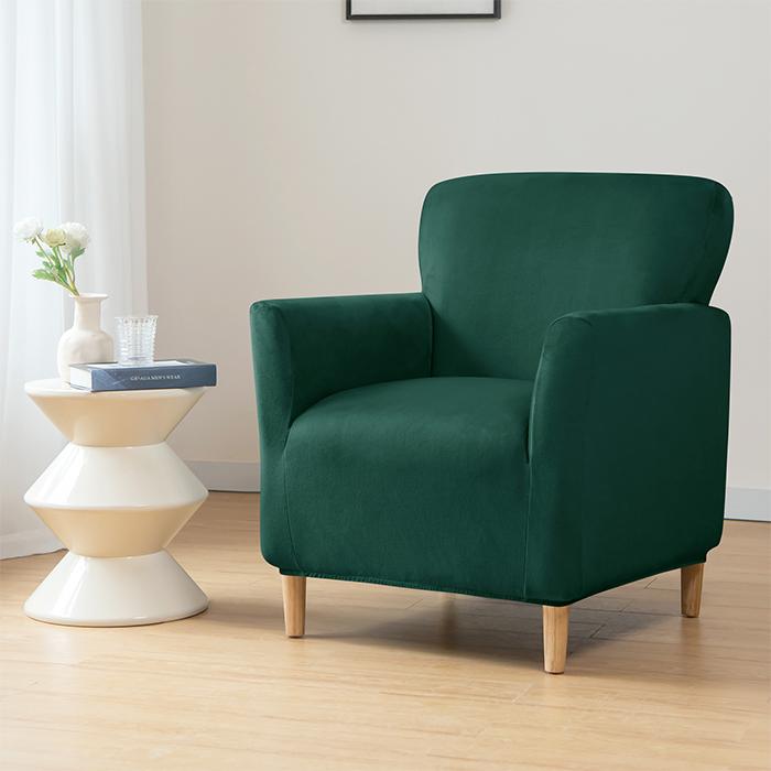 Cover For Small Armchair S, Velvet, Bottle Green