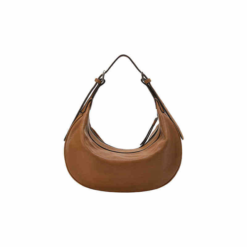 Summer New Truth-seeking Vegetable Tanned Crescent Bag Women's Minimalist Commuting Versatile Messenger Bag Shoulder Armpit Bag