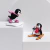 8 Cartoon Penguin Skiing Figurines DIY Keychain Pendant Ornament Toy
