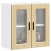 Vidaxl Kitchen Wall Cabinet with Glass Doors Porto Sonoma Oak
