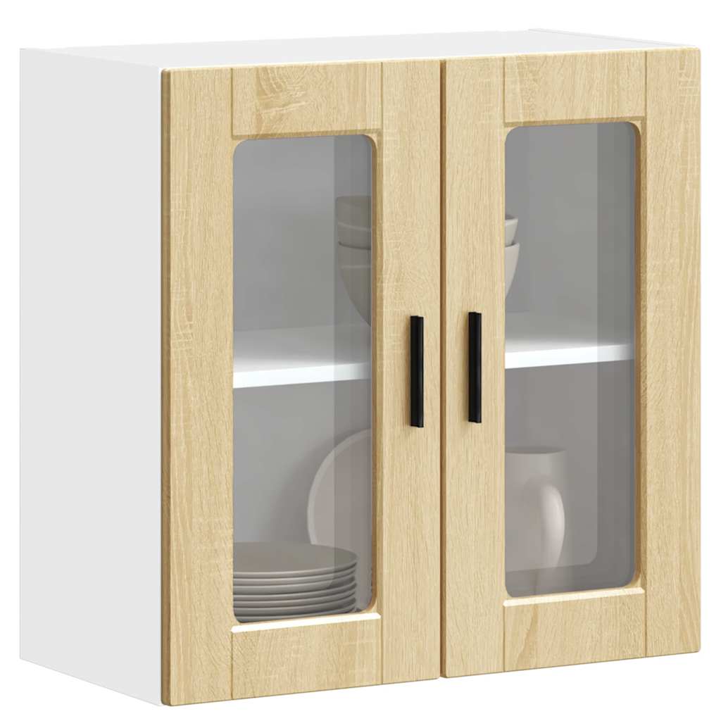 Vidaxl Kitchen Wall Cabinet with Glass Doors Porto Sonoma Oak