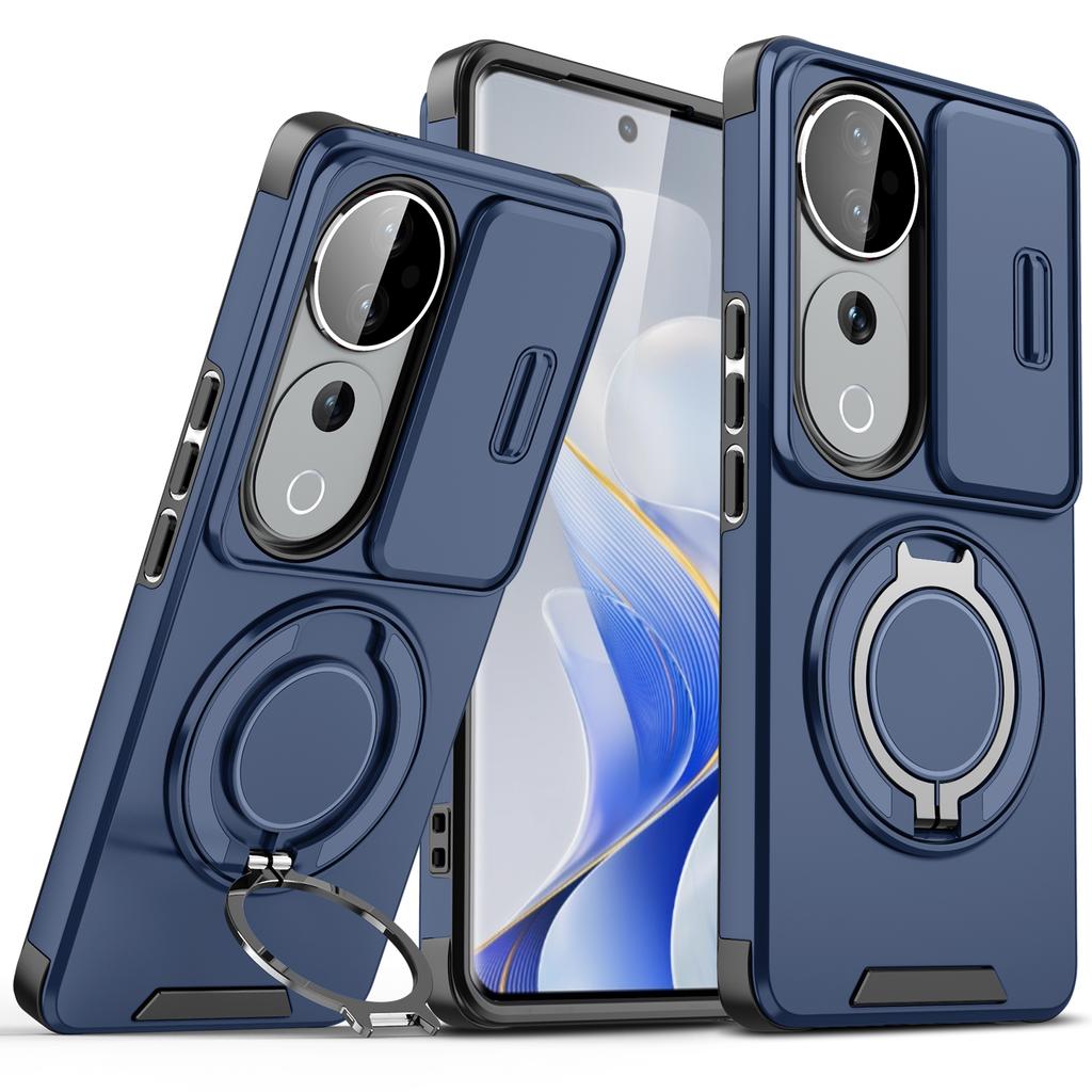 For Vivo V40 Pro Case Vivo V40 Cover Vivo V40 Pro Magnetic Ring Armor Slide Camera Lens Case Magsafe Wireless Charge Cover